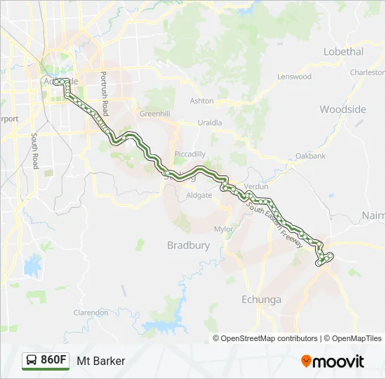860F Bus Line Map
