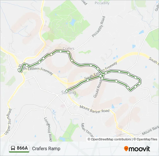 866A Bus Line Map