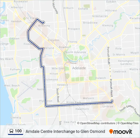 100 Bus Line Map