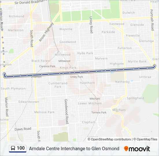 100 Bus Line Map
