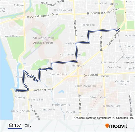 167 Bus Line Map