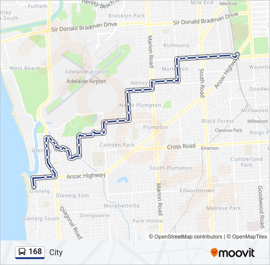 168 bus Line Map