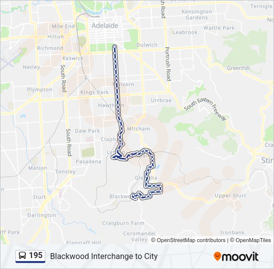 195 bus Line Map