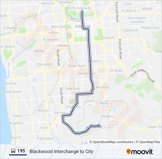 195 bus Line Map