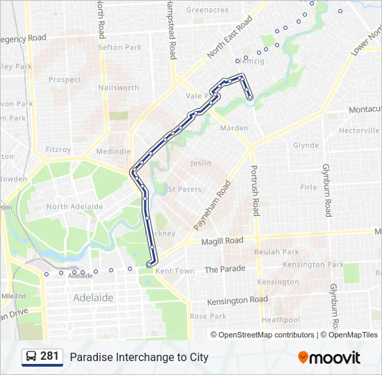 281 Bus Line Map