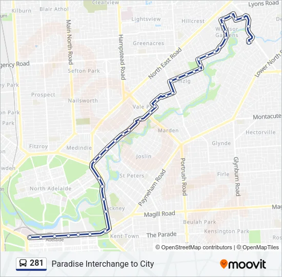 Mapa de 281 de autobús