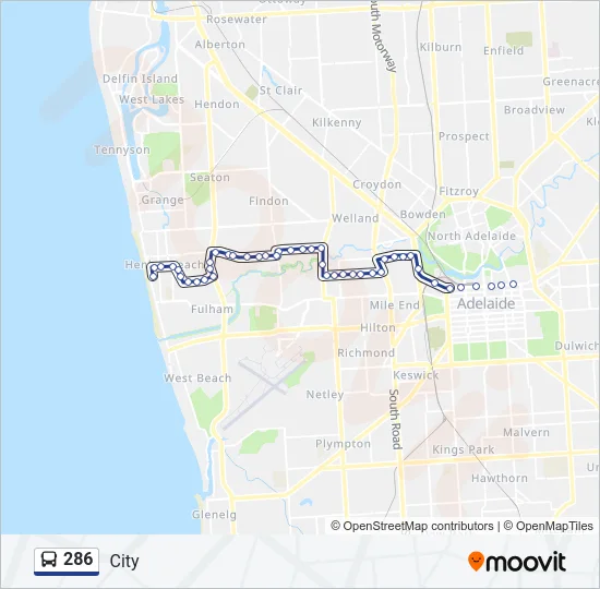 286 Bus Line Map