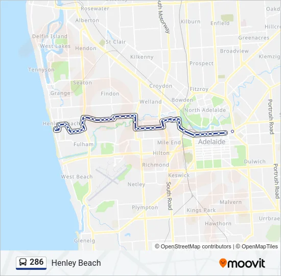 286 Bus Line Map