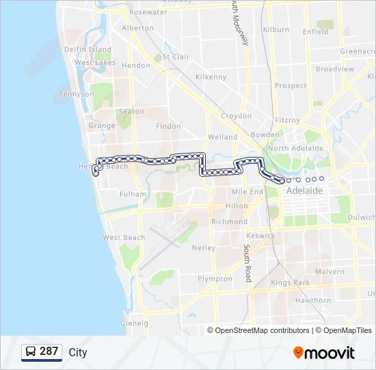 287 Bus Line Map