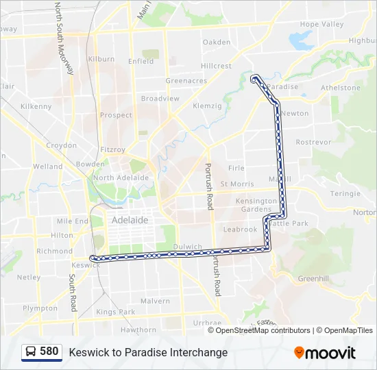 580 Bus Line Map