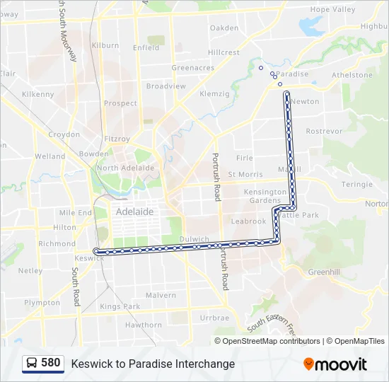 580 Bus Line Map
