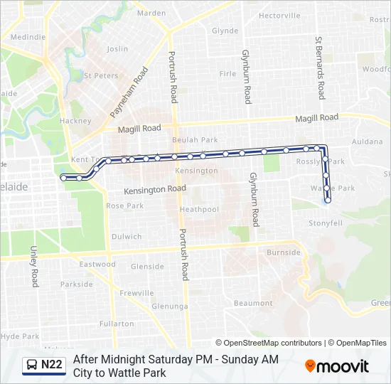 N22 Bus Line Map