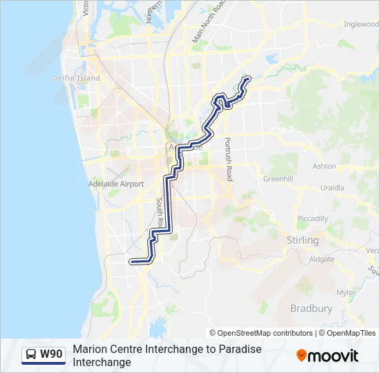 W90 Bus Line Map