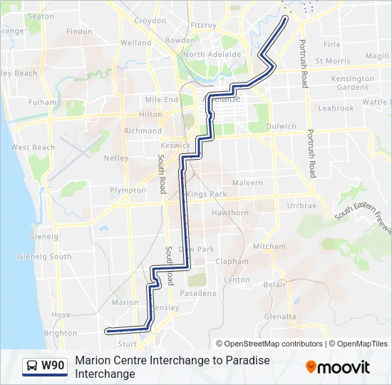 W90 Bus Line Map