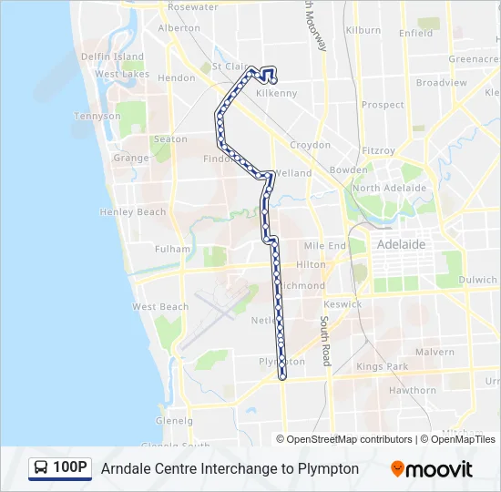 100P Bus Line Map