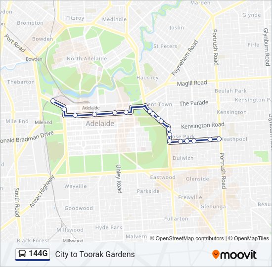 144G bus Line Map