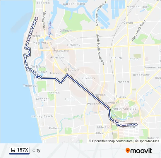 157X Bus Line Map