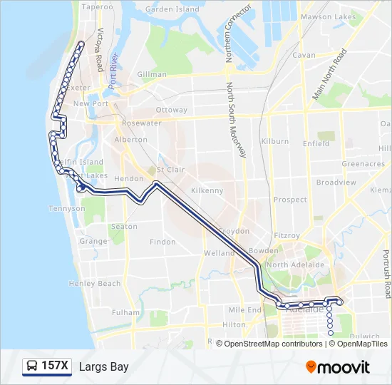 157X Bus Line Map