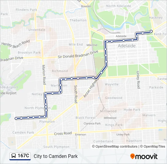 167C Bus Line Map