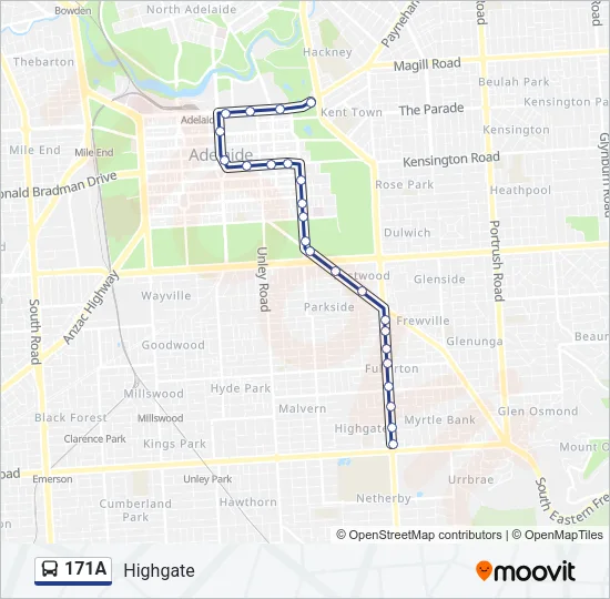 171A Bus Line Map