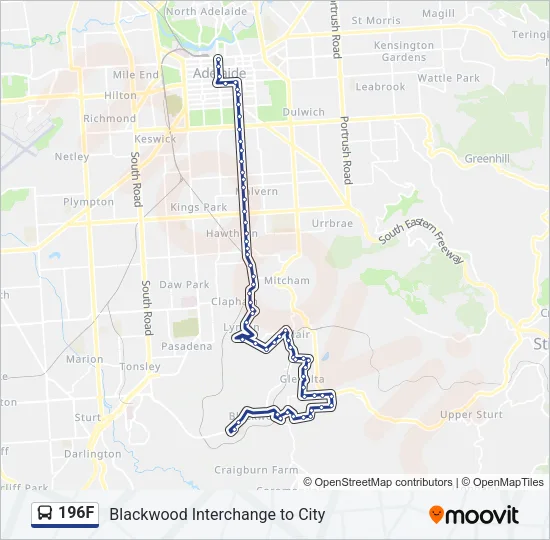 196F Bus Line Map