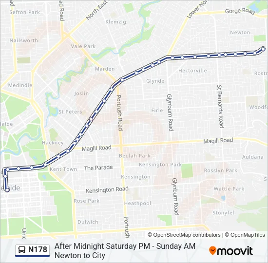 N178 Bus Line Map