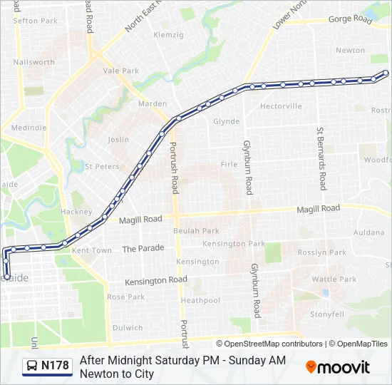 N178 Bus Line Map