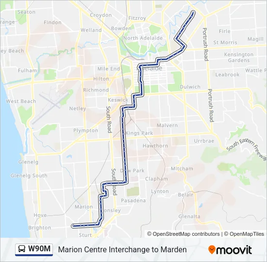 W90M Bus Line Map