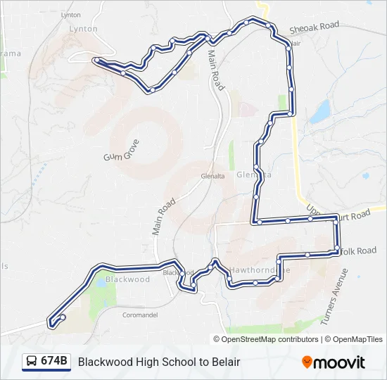 674B Bus Line Map