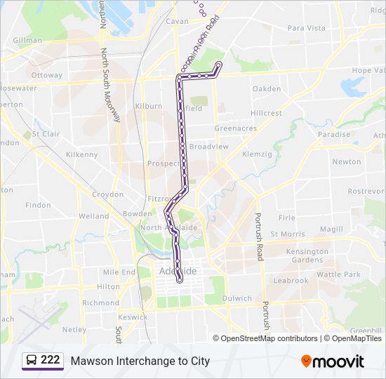 222 bus Line Map