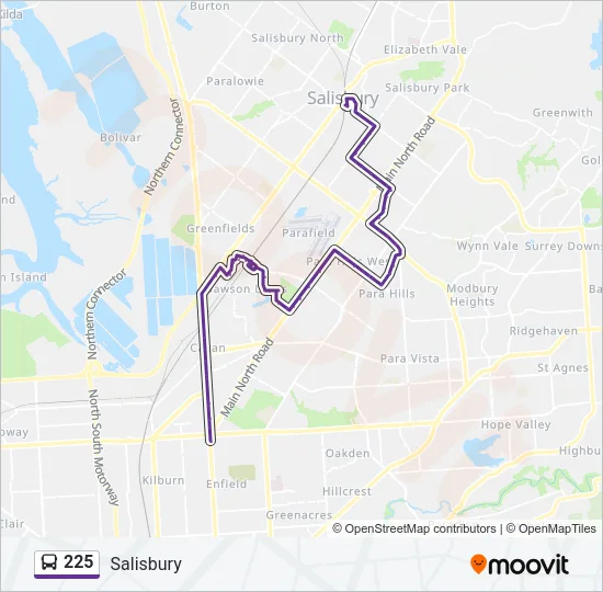 225 Bus Line Map