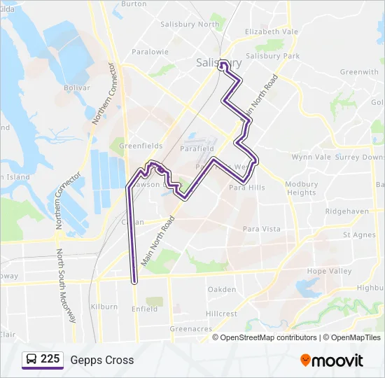 225 Bus Line Map