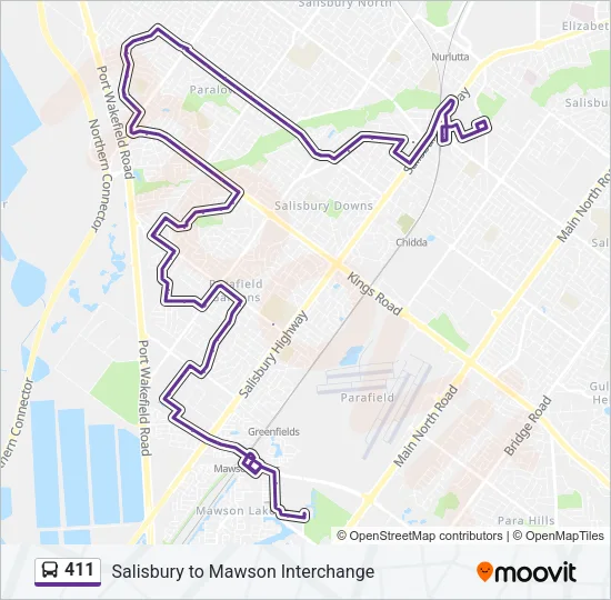 411 Bus Line Map