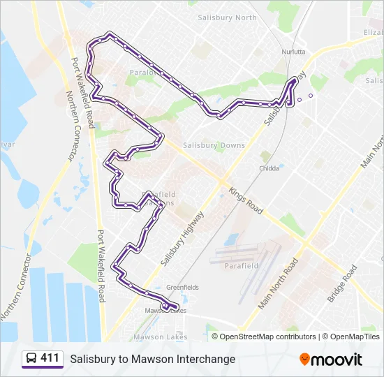 411 Bus Line Map