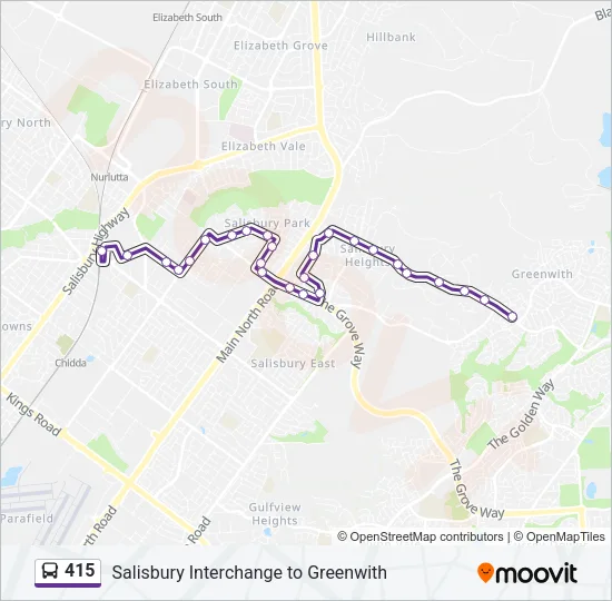 415 Bus Line Map
