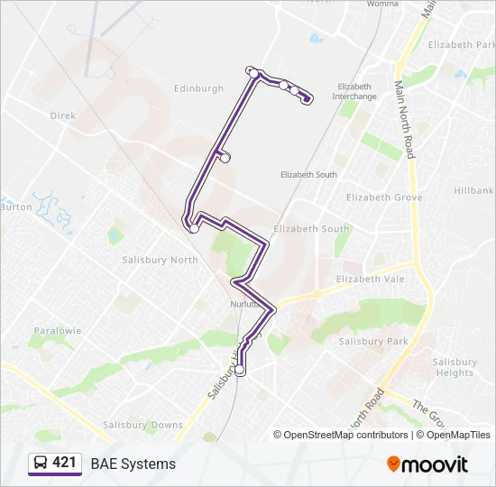 421 Bus Line Map