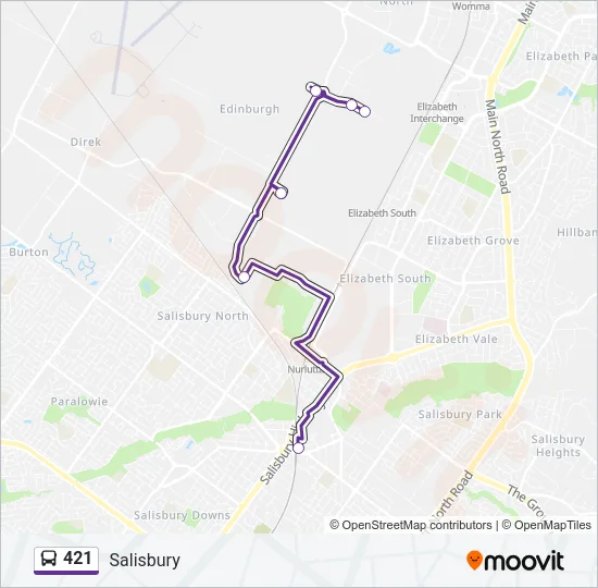 421 Bus Line Map