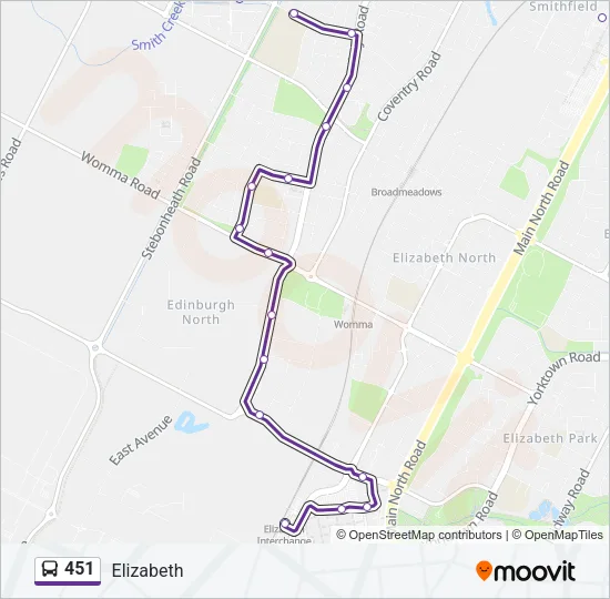 451 Bus Line Map