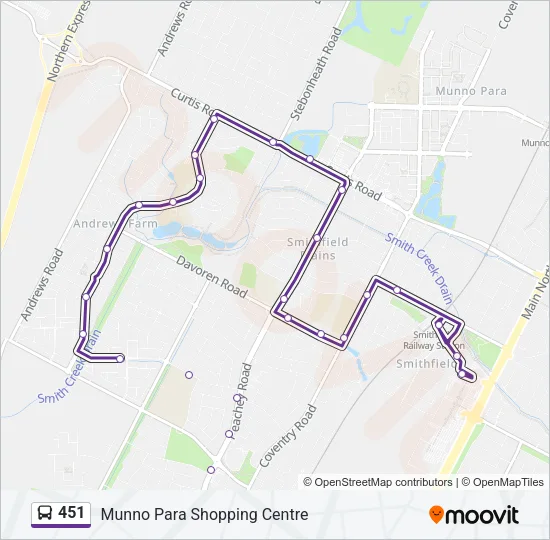 451 Bus Line Map