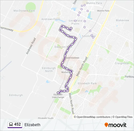 452 Bus Line Map