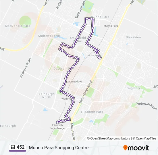 452 Bus Line Map