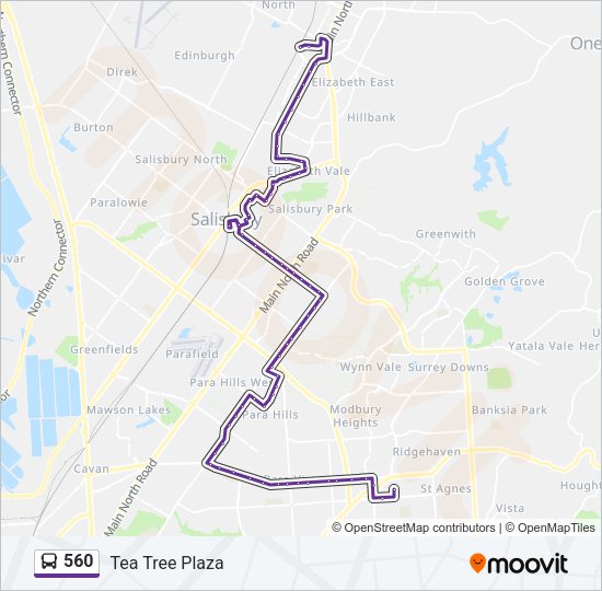 560 bus Line Map