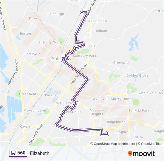 560 Bus Line Map