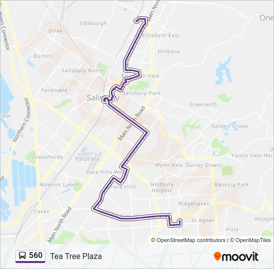 560 Bus Line Map