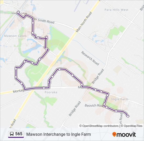 565 Bus Line Map