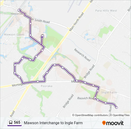 565 Bus Line Map