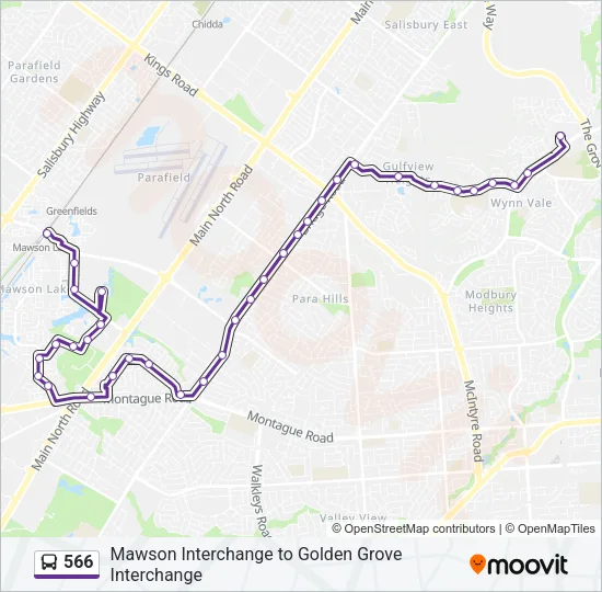 566 Bus Line Map