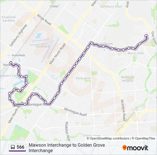 566 Bus Line Map