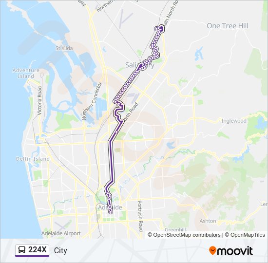 224X Bus Line Map