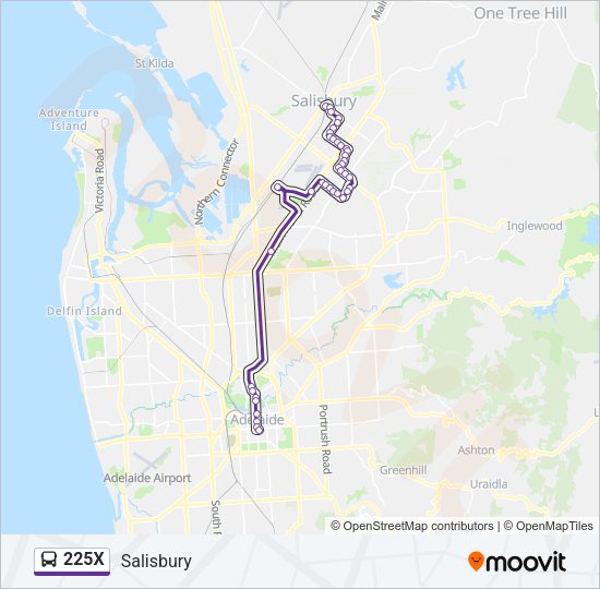 225X Bus Line Map